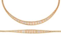 TRICOLOR GOLD NECKLACE AND BRACELET