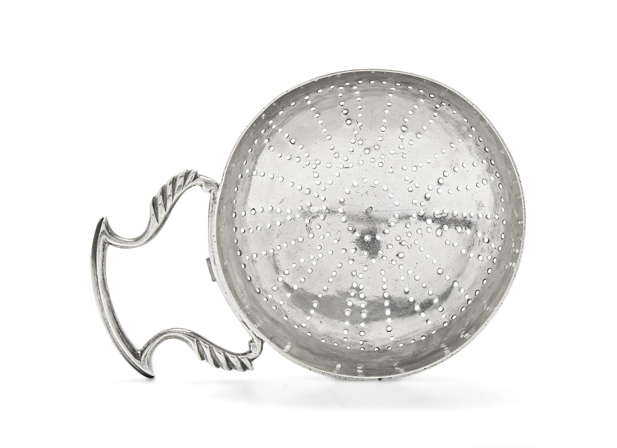 A Rare Silver Tea Strainer, Richard Humphreys (1750-1832), Philadelphia, PA, Circa 1775