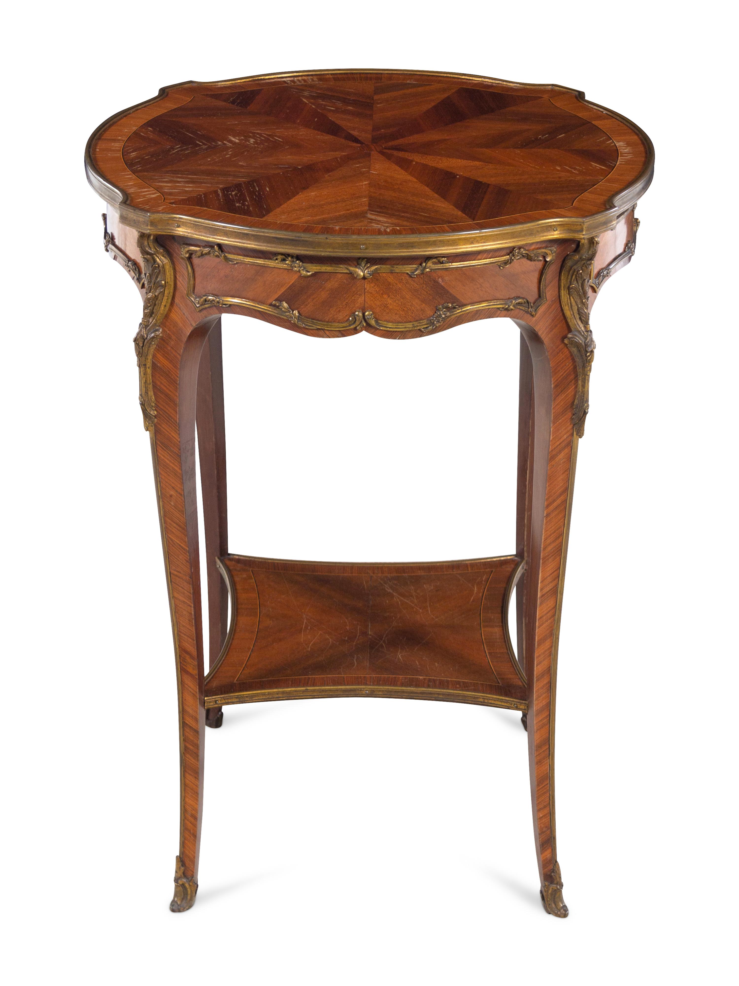 A Louis XV Style Gilt Bronze Mounted Kingwood Guéridon