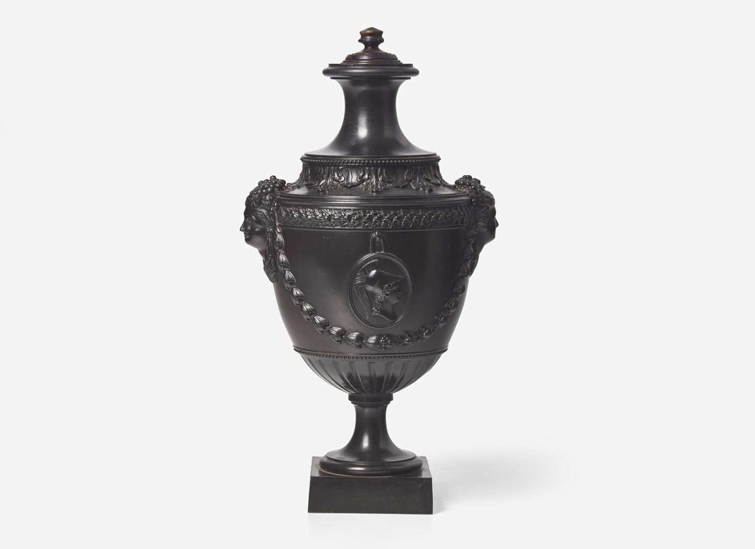 A Humphrey Palmer Black Basalt Vase and Cover, UK, circa 1770s