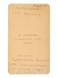 AGASSIZ, Louis (1807-1873). CDV signed ("L.E. Agassiz"). Boston: A. Sonrel, ca 1870s.