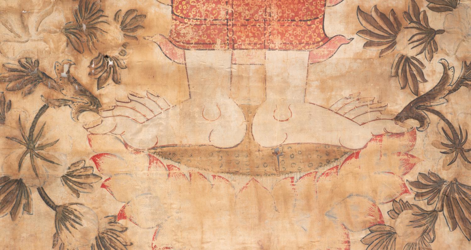 A Thai Painted Temple Banner, 17th Century or Later
