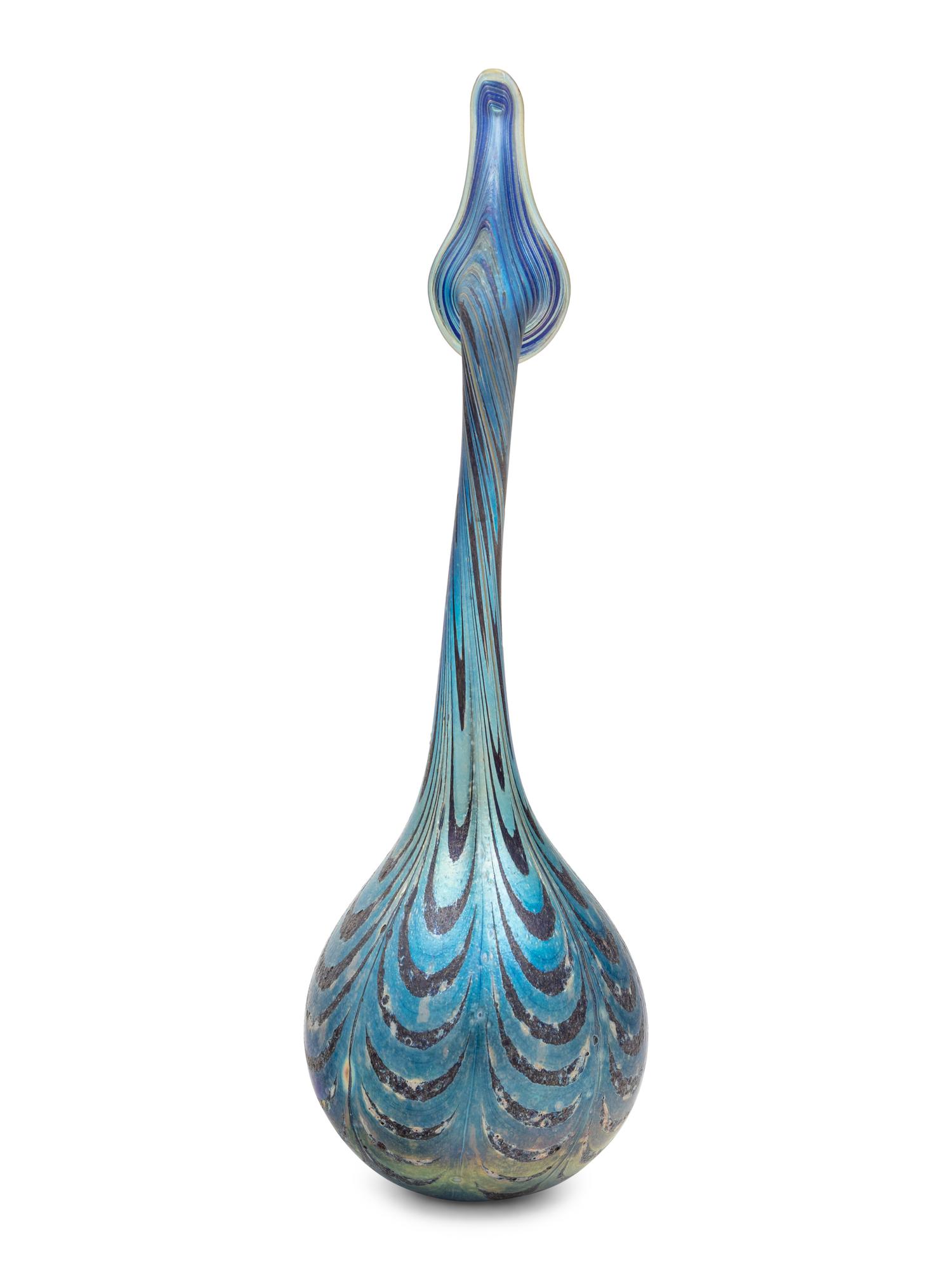 An Iridescent Glass Bud Vase