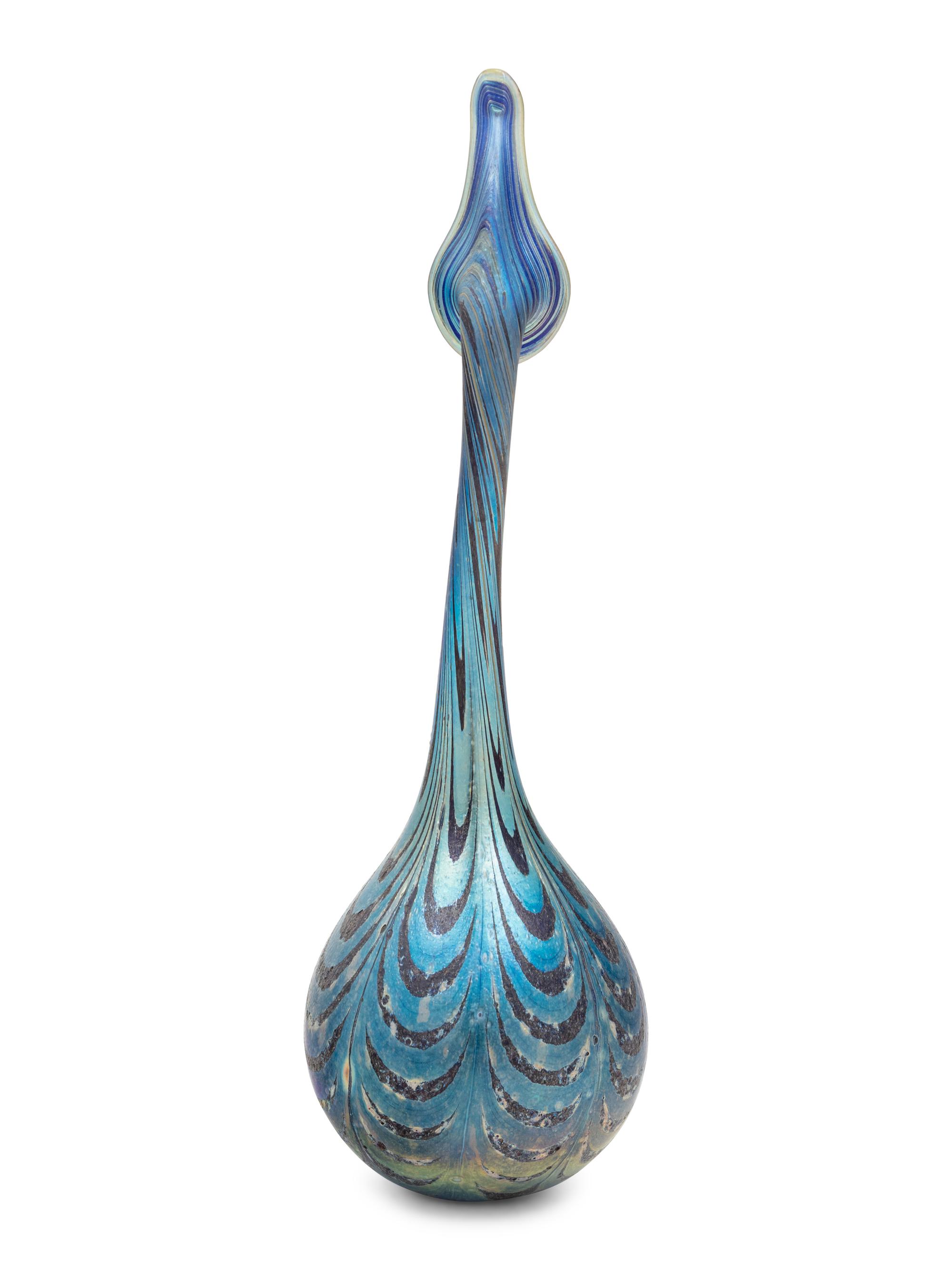 An Iridescent Glass Bud Vase