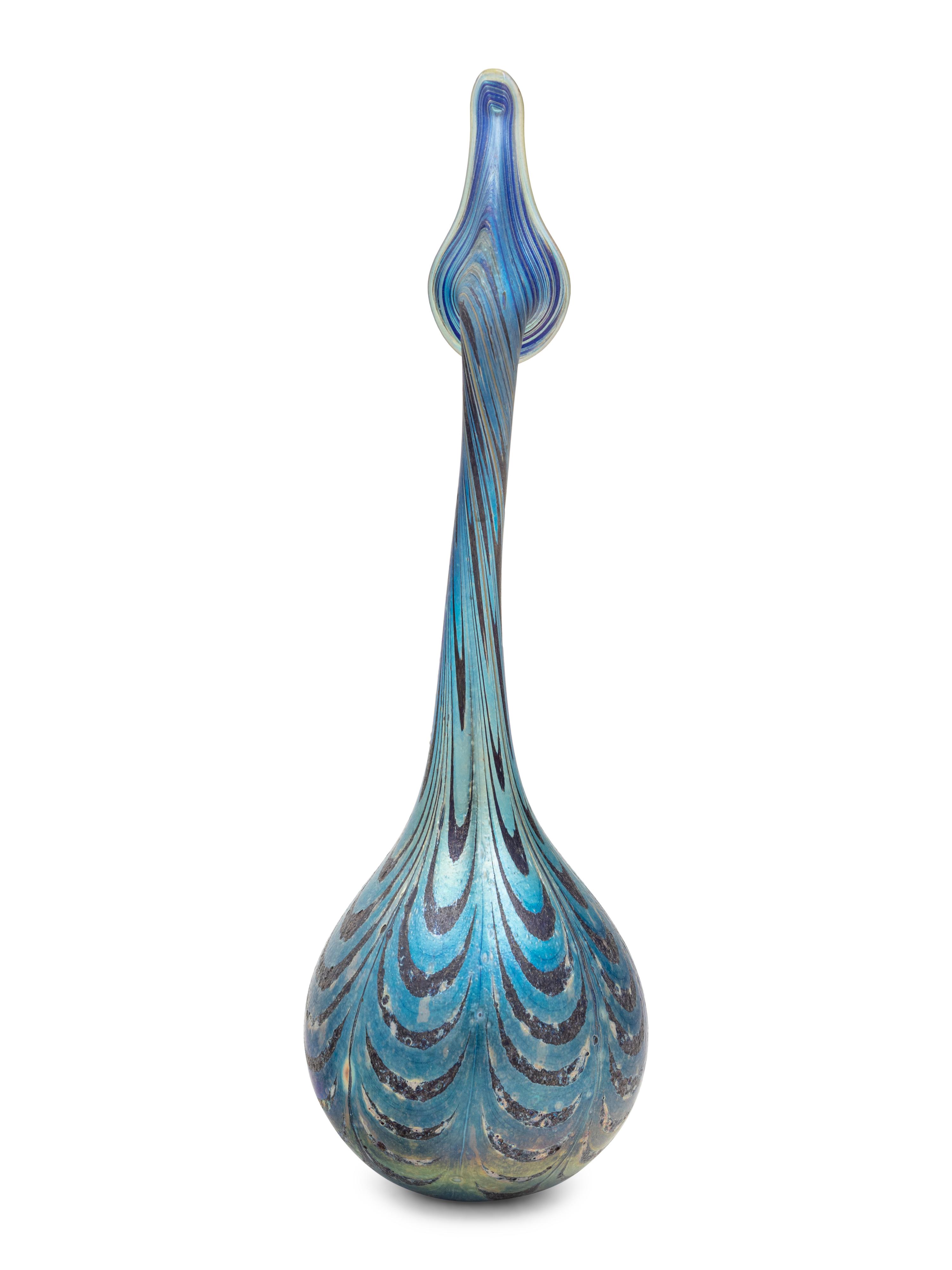 An Iridescent Glass Bud Vase