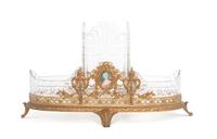 A Continental Gilt Bronze and Cut Glass Centerpiece Length 18 inches. — 20TH CENTURY