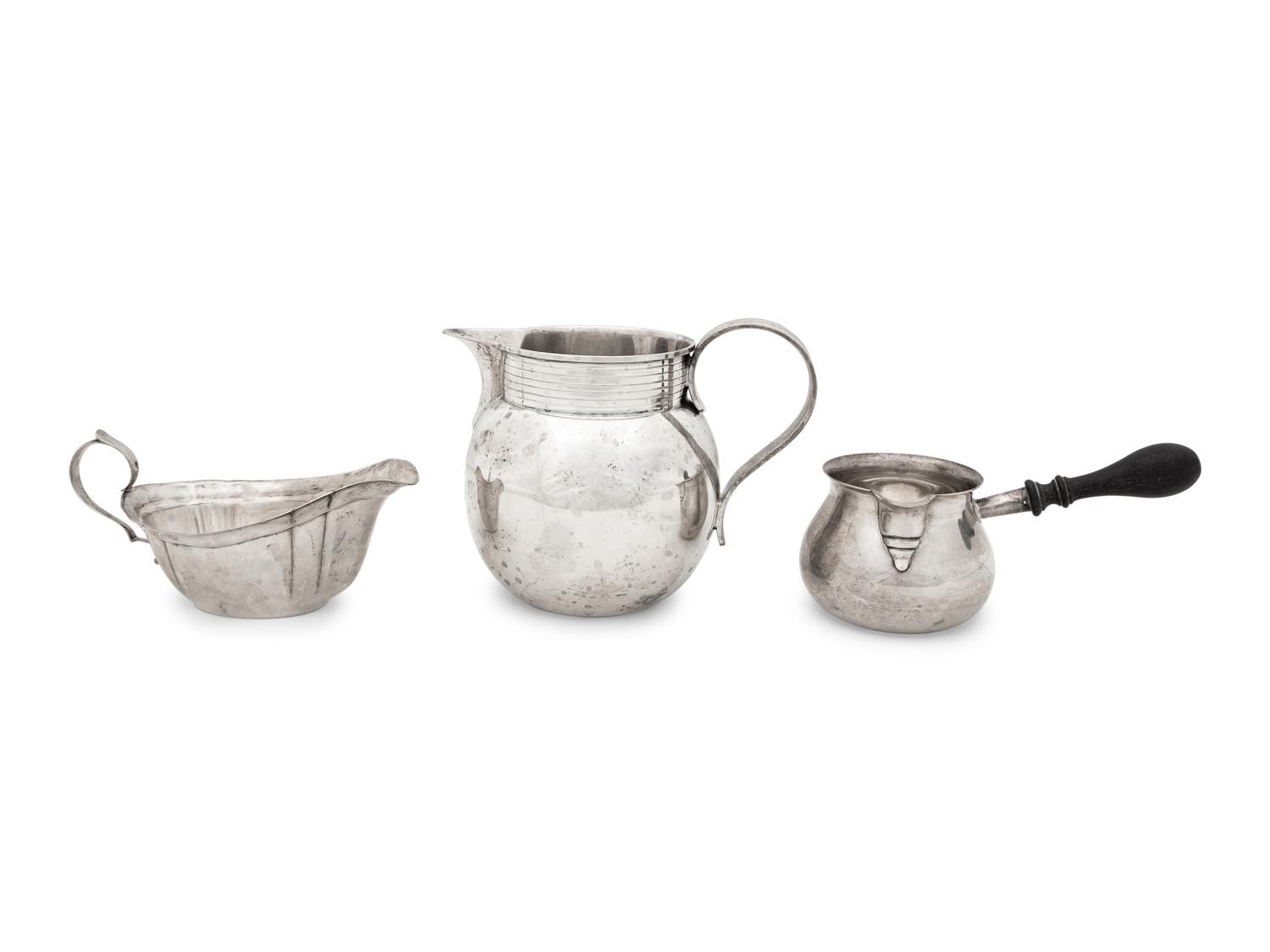 A Group of Ten Small Silver Serving Pieces
