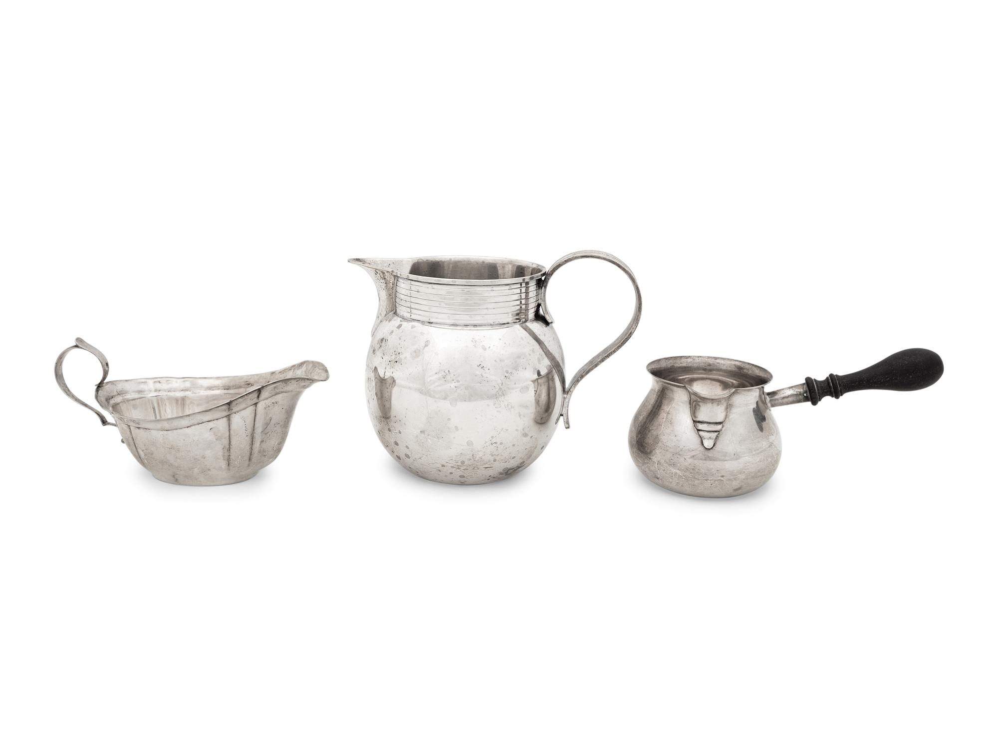 A Group of Ten Small Silver Serving Pieces