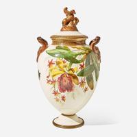 A Wedgwood Queensware Pegasus Vase and Cover UK, 1876