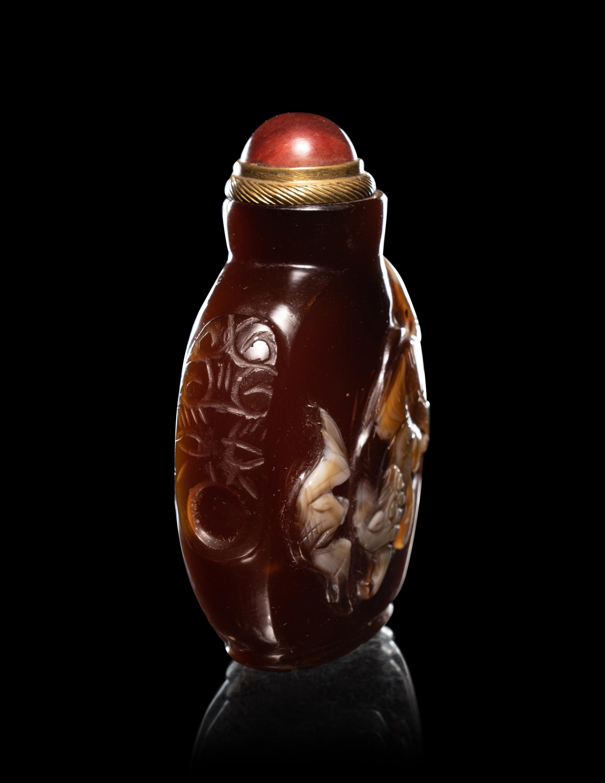 Three Agate Snuff Bottles