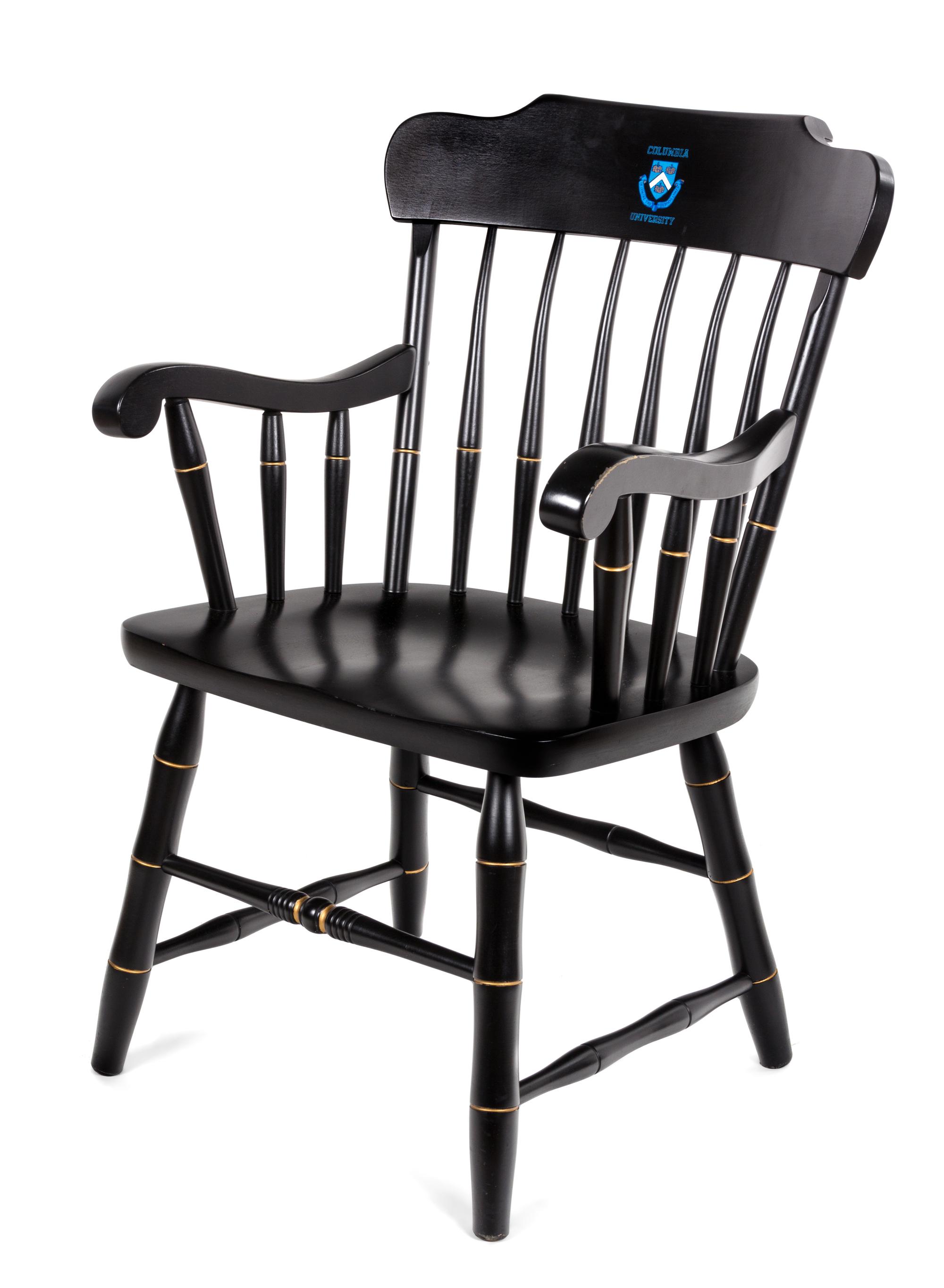 A Columbia University Wood Chair Height 35 inches. — 20TH CENTURY