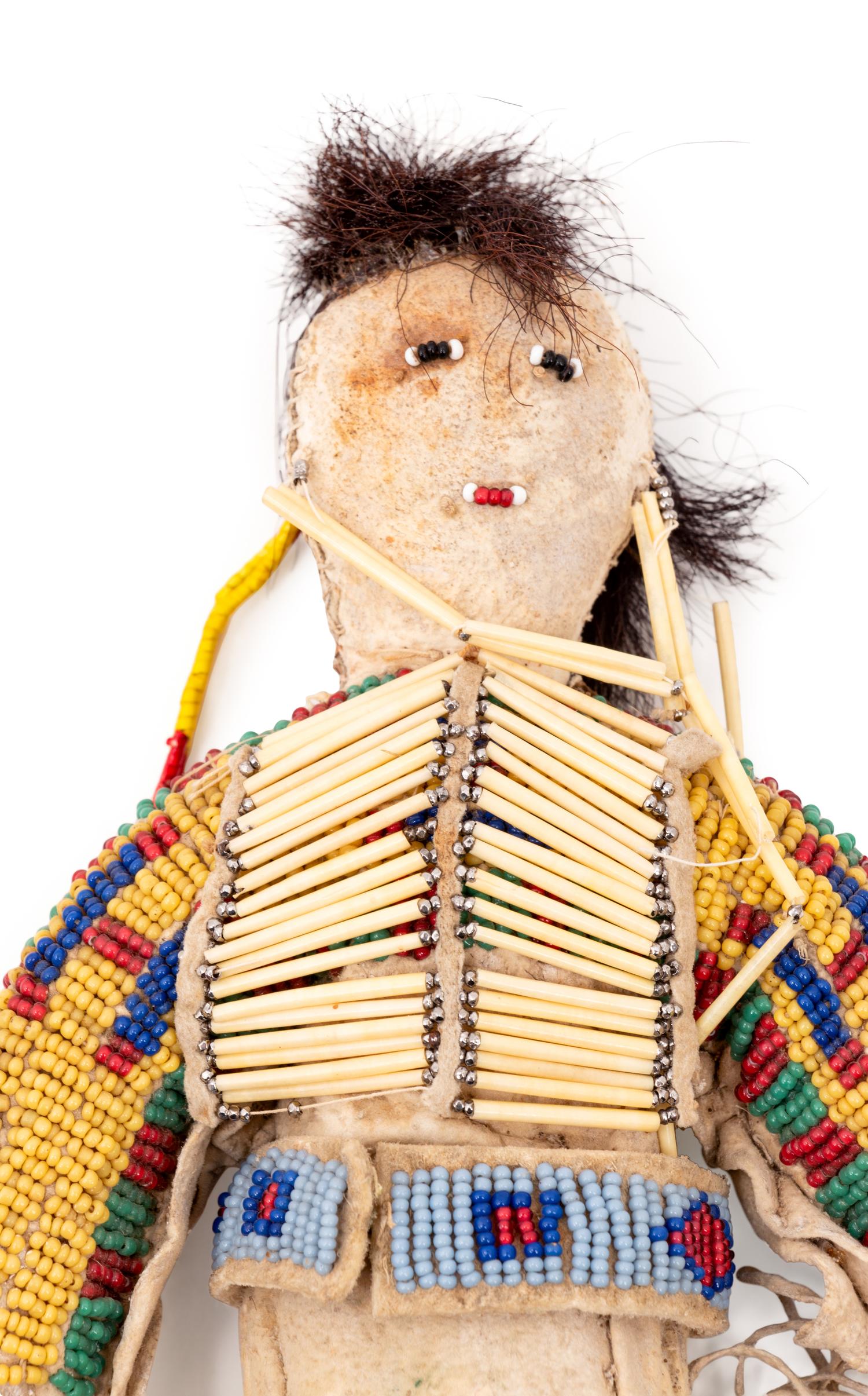 Northern Plains Beaded Hide and Quilled Dolls