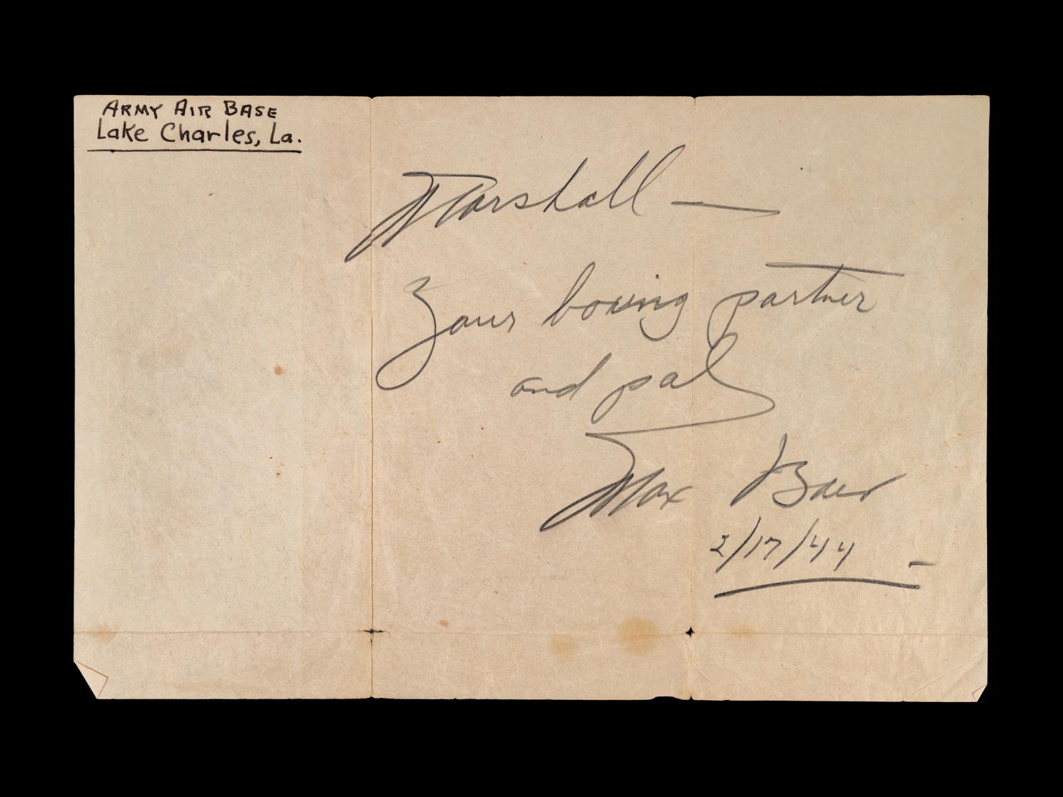 A Group of Max Baer and Buddy Baer Signed Autograph Items,