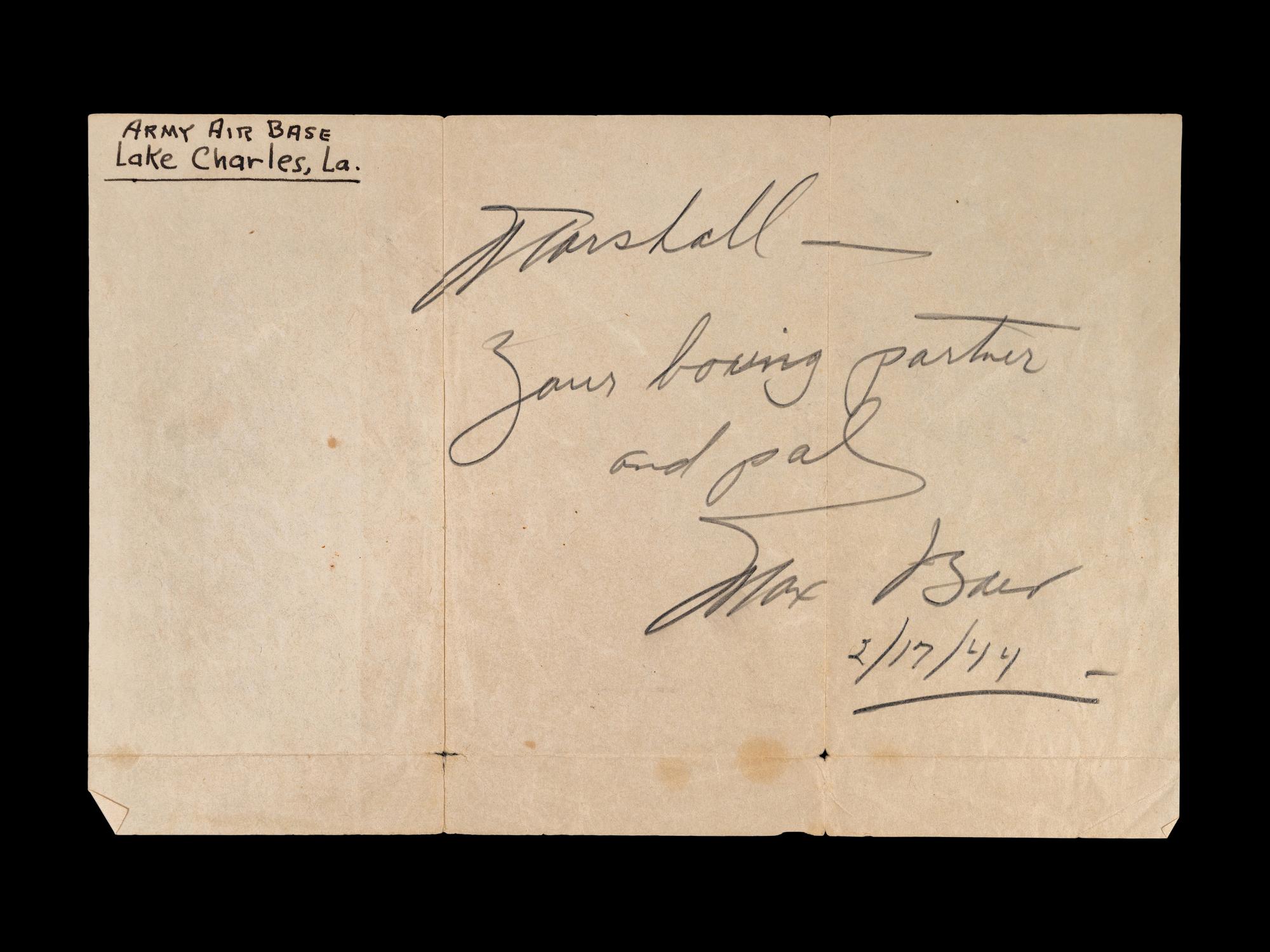 A Group of Max Baer and Buddy Baer Signed Autograph Items,