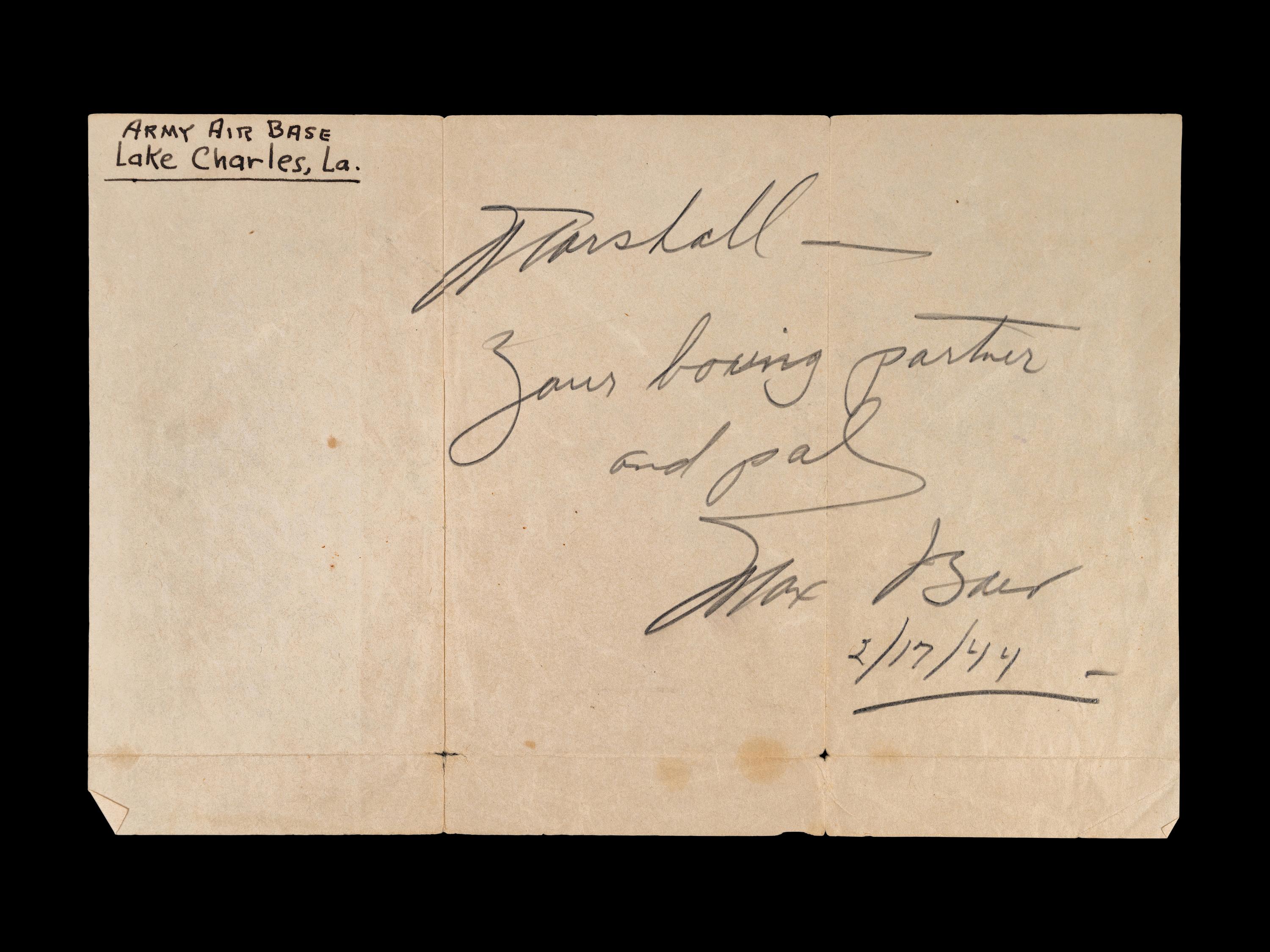 A Group of Max Baer and Buddy Baer Signed Autograph Items,