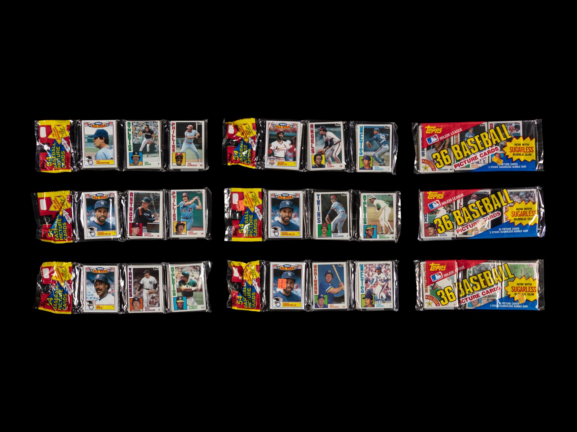 A Collection of Unopened 1984 Topps Baseball Card Packs (x9) – Possible Don Mattingly Rookie