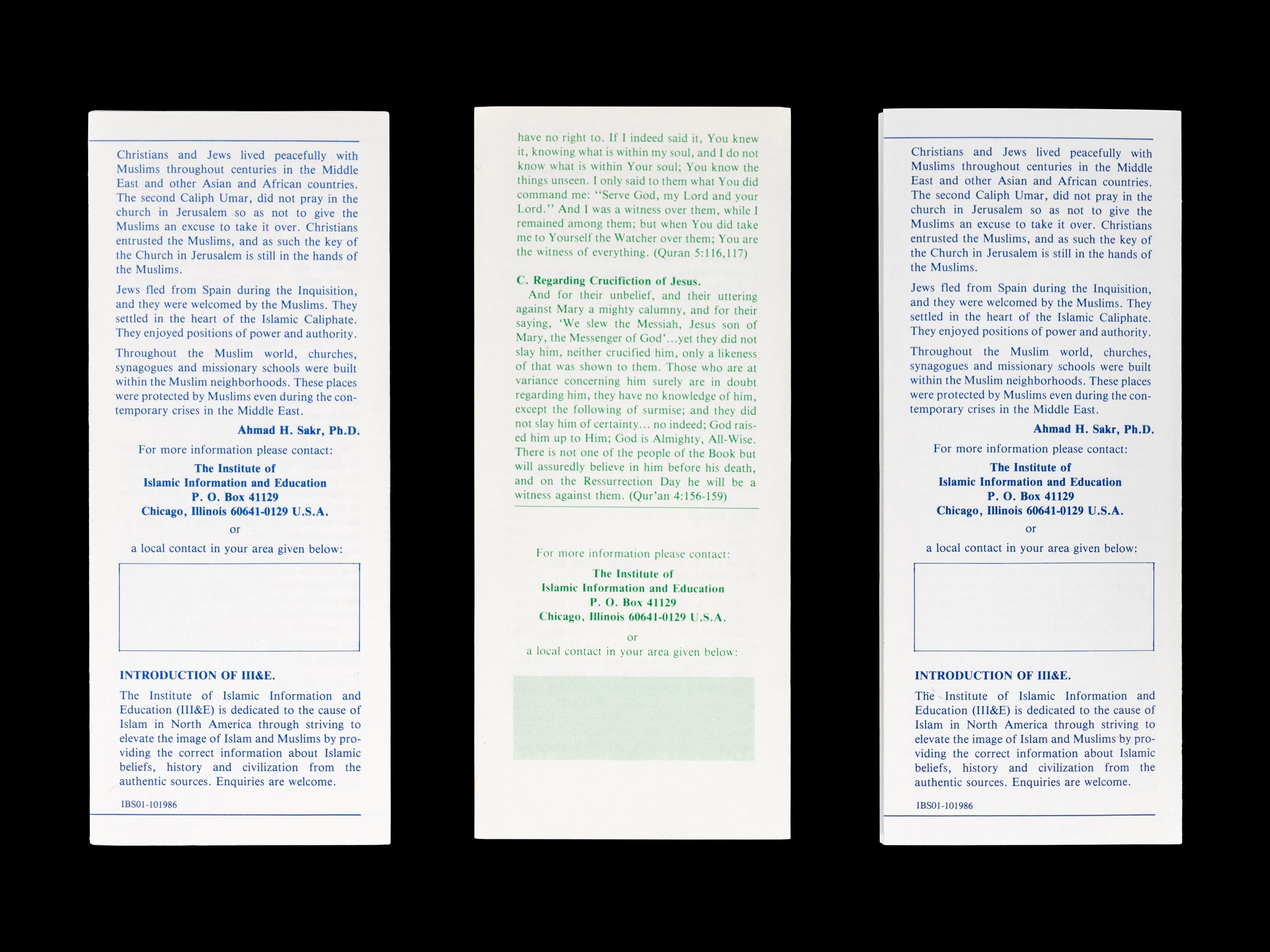 A Group of Three Muhammad Ali Signed Autograph Islamic Pamphlets,