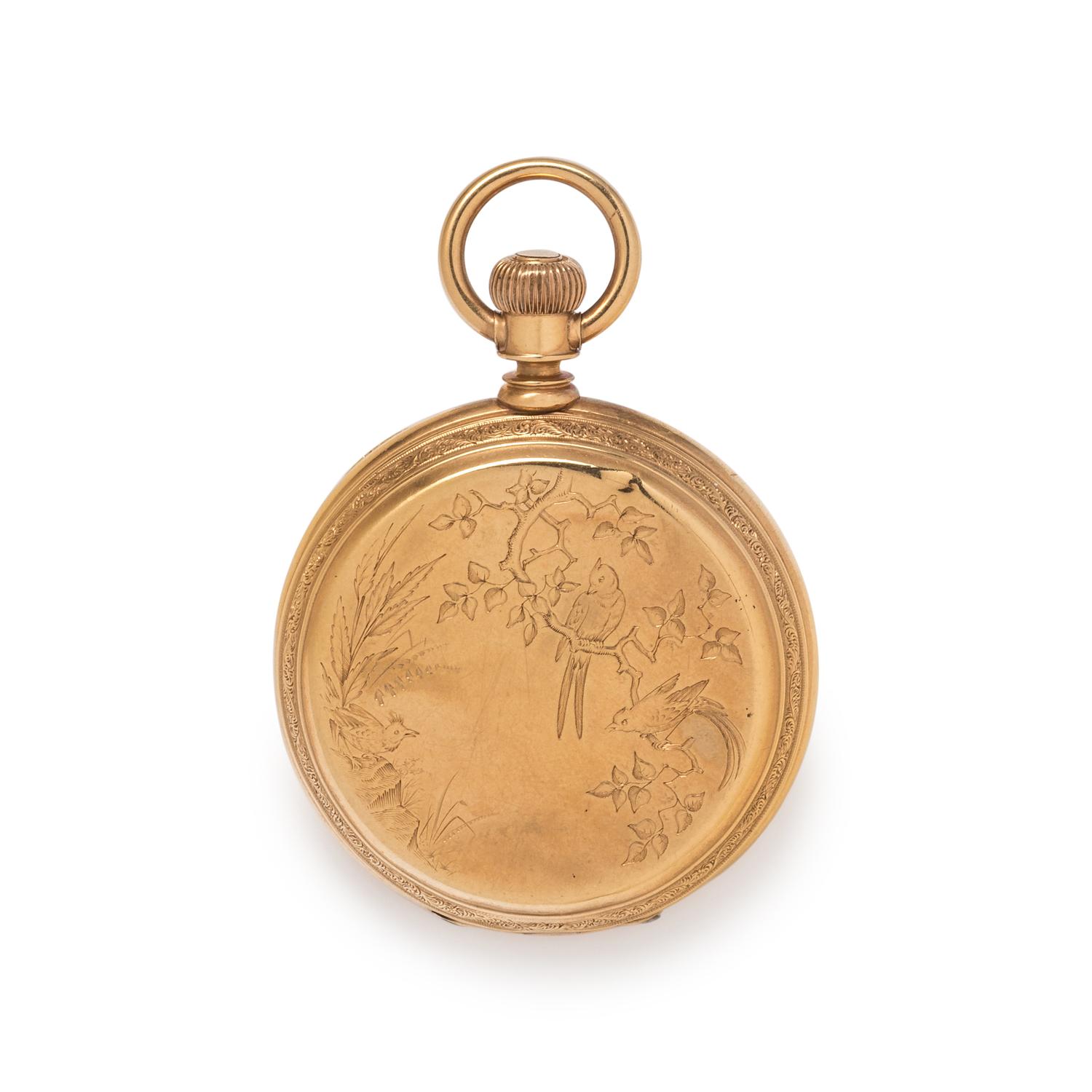 AMERICAN WATCH CO., 18K YELLOW GOLD HUNTER CASE POCKET WATCH