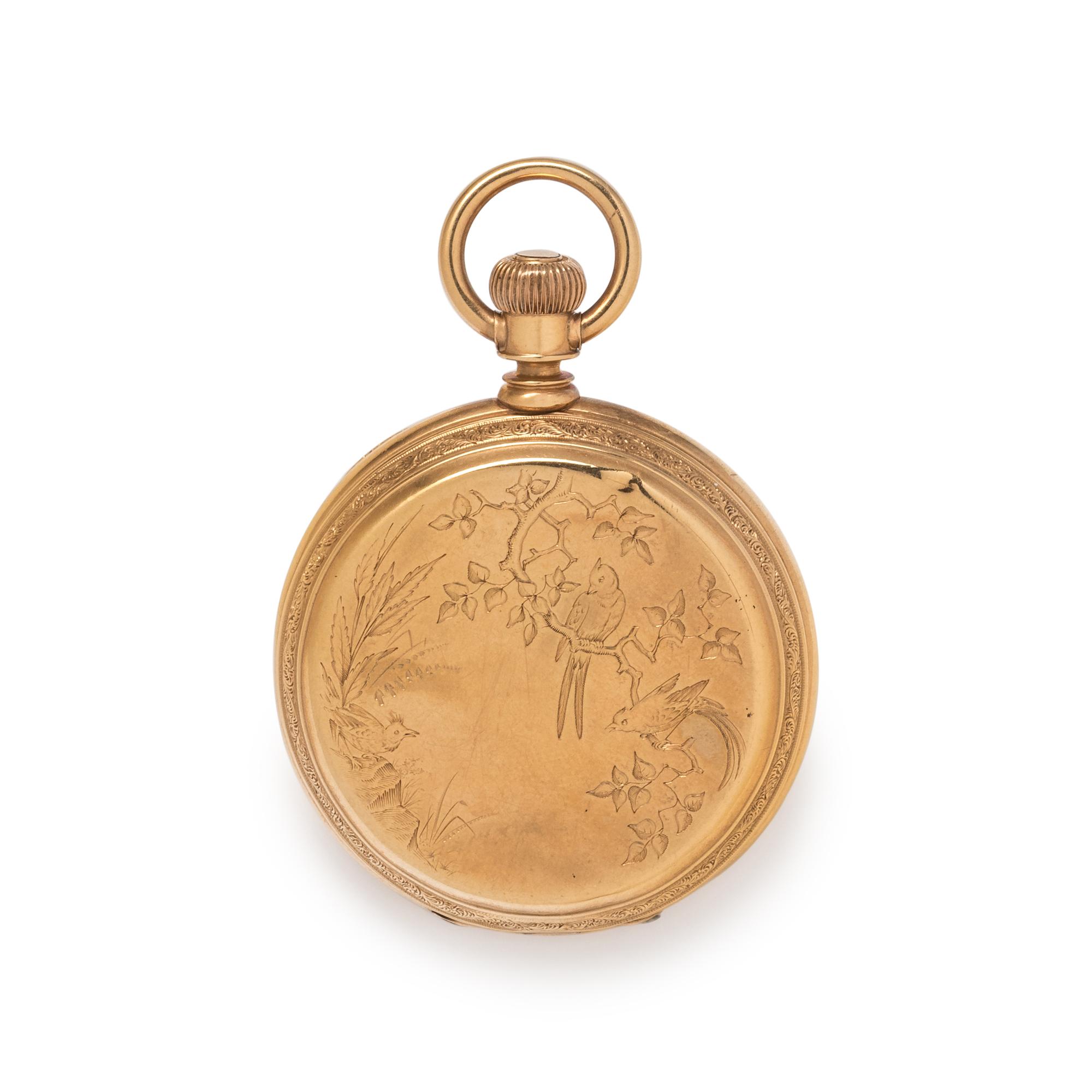 AMERICAN WATCH CO., 18K YELLOW GOLD HUNTER CASE POCKET WATCH