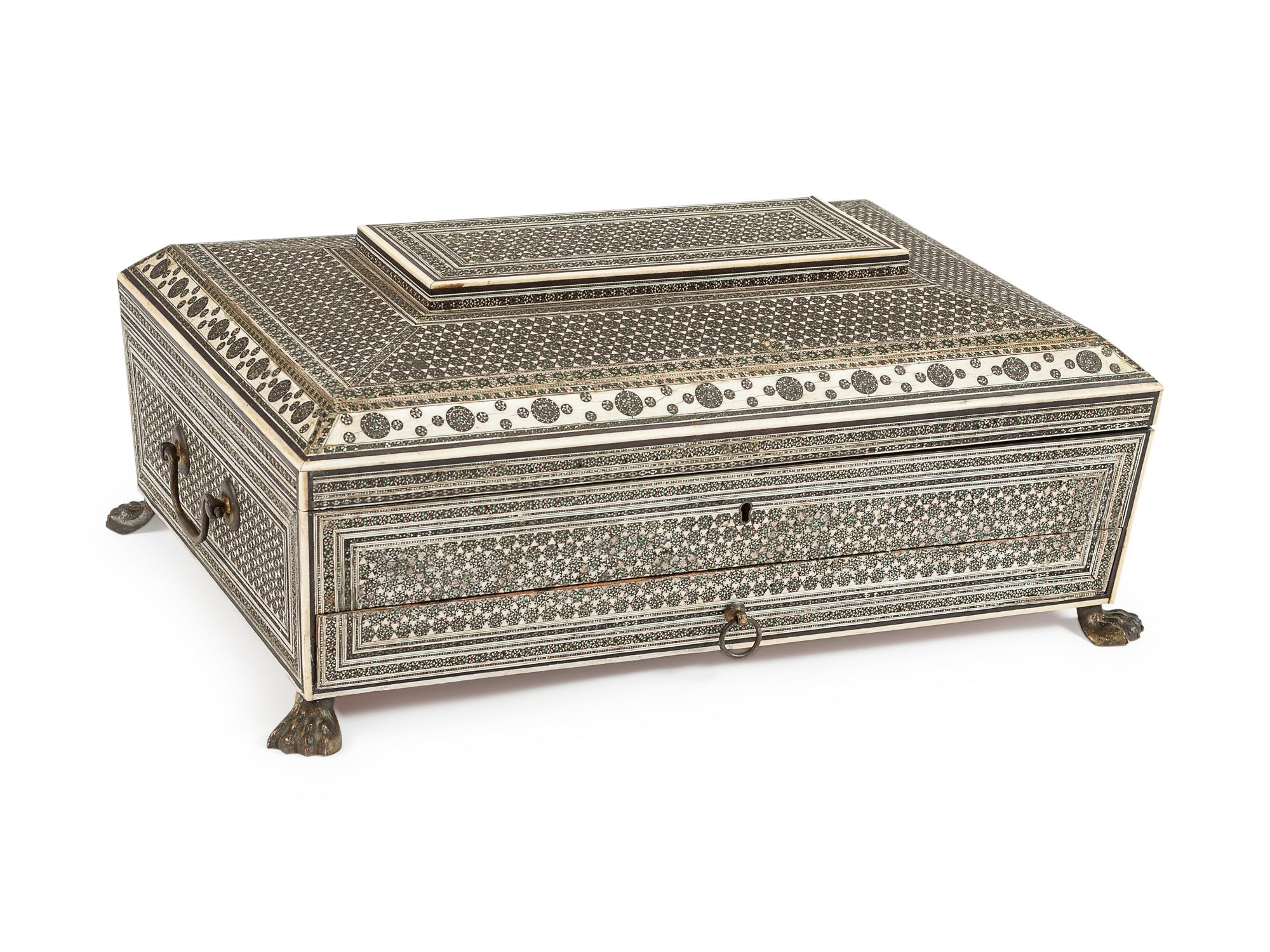 An Anglo-Indian Inlaid Sewing Box
