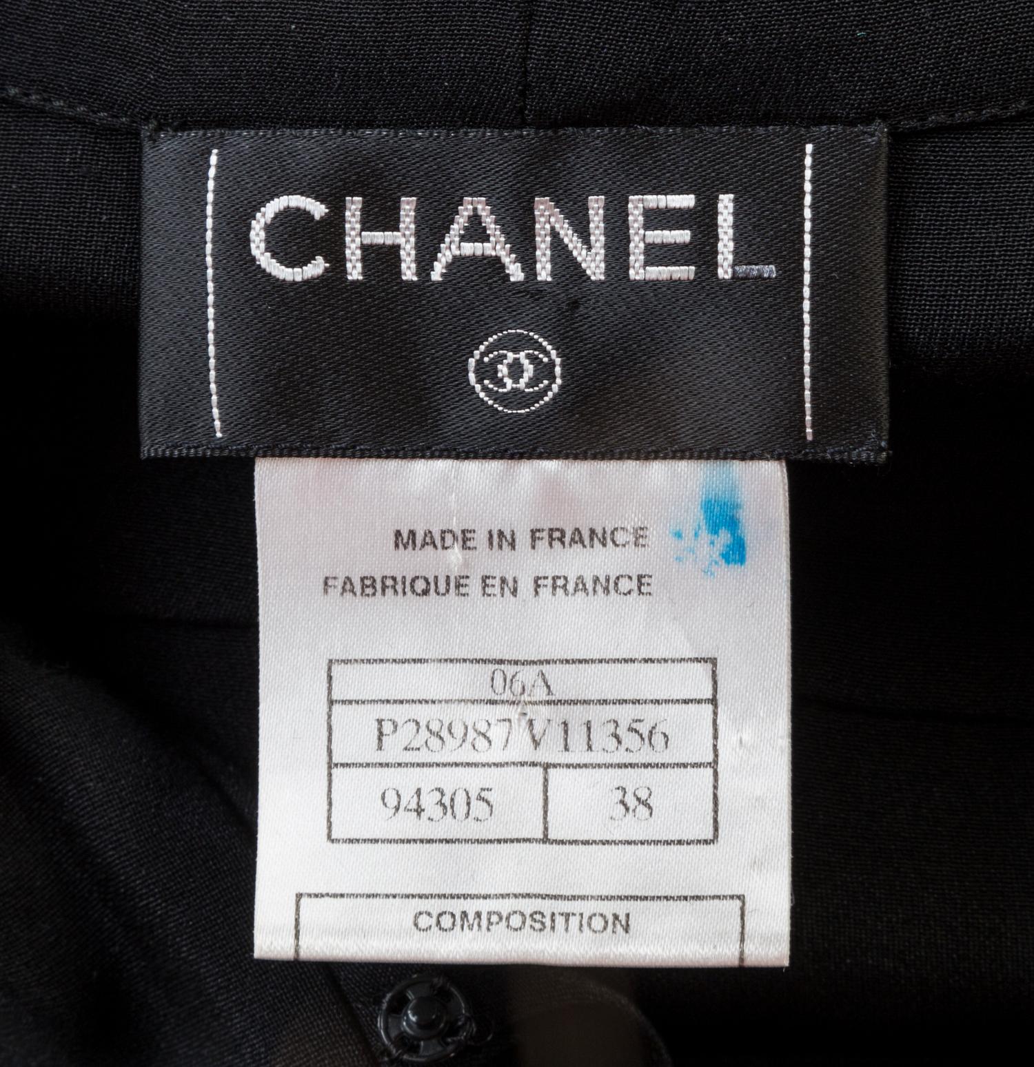 A Chanel Black Silk Sleeveless Blouse, Size 38.
