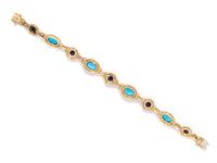 GABRIEL & CO., AMETHYST AND BLUE TOPAZ BRACELET