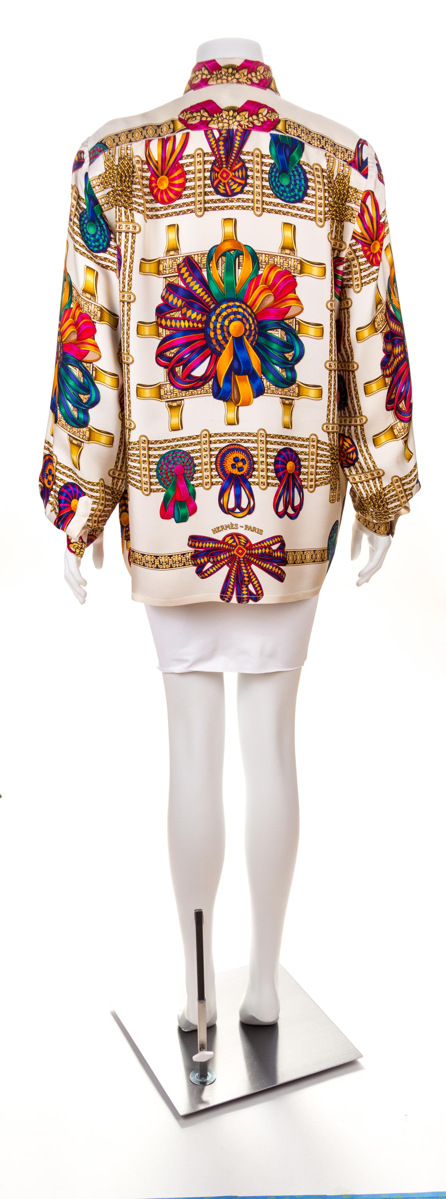 An Hermès Silk Blouse, Size 44.