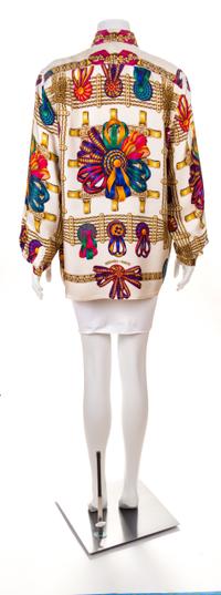 An Hermès Silk Blouse, Size 44.