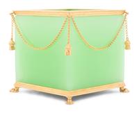 A French Gilt Metal and Green Opaline Glass Cache Pot