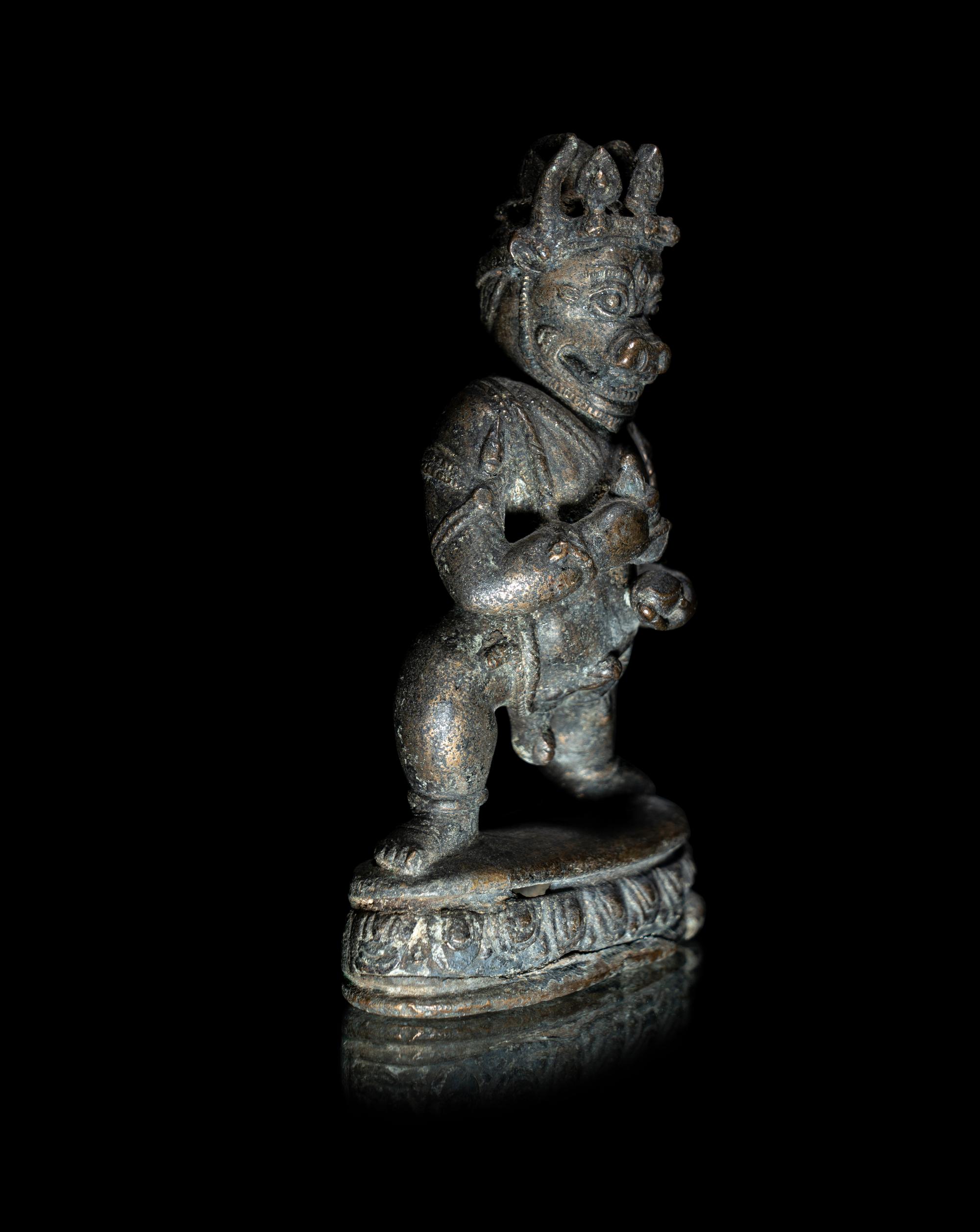 A Small Nepalese Bronze Figure of Yamantaka