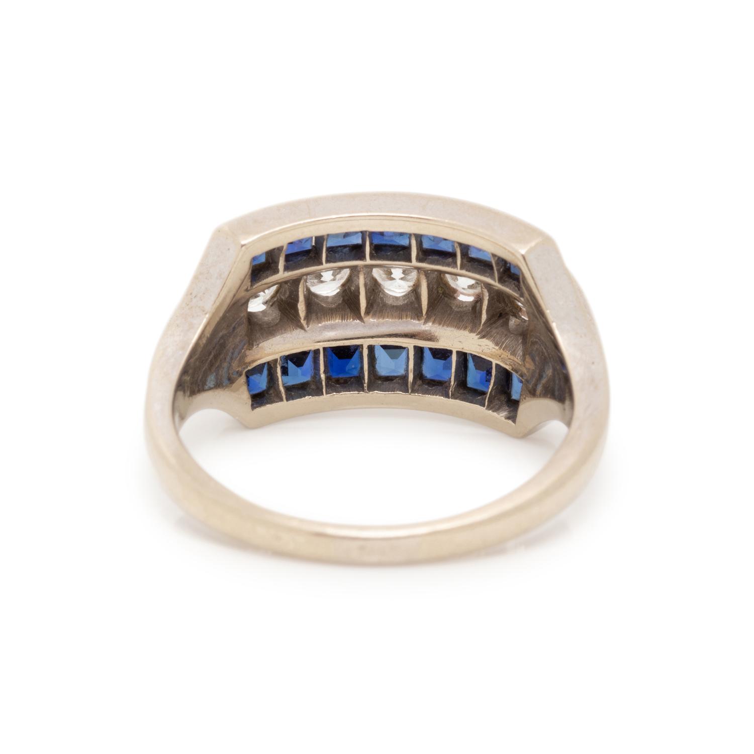 DIAMOND AND SYNTHETIC SAPPHIRE RING