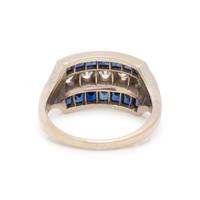DIAMOND AND SYNTHETIC SAPPHIRE RING