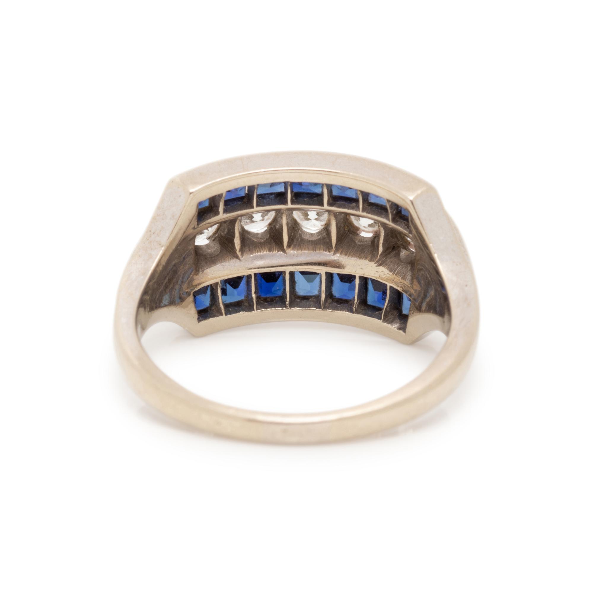 DIAMOND AND SYNTHETIC SAPPHIRE RING