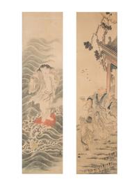 Two Korean Ink and Color on Silk Paintings, 19th/Early 20th Century