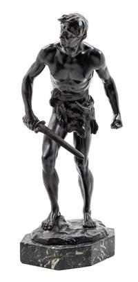 An Austrian Bronze Figure of a Man Height 19 1/4 inches. — FERDINAND LUGERTH (1885-1915)