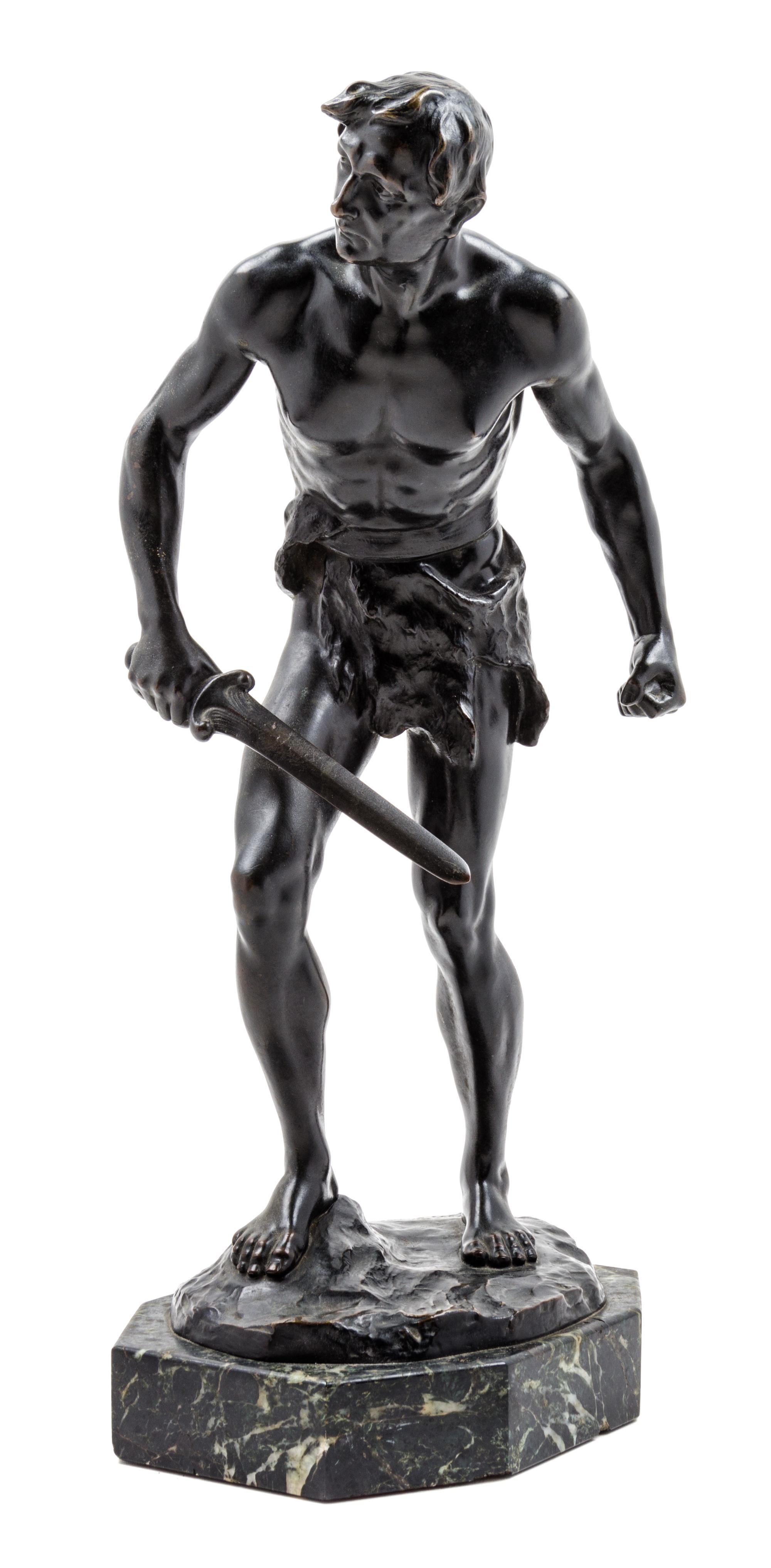 An Austrian Bronze Figure of a Man Height 19 1/4 inches. — FERDINAND LUGERTH (1885-1915)