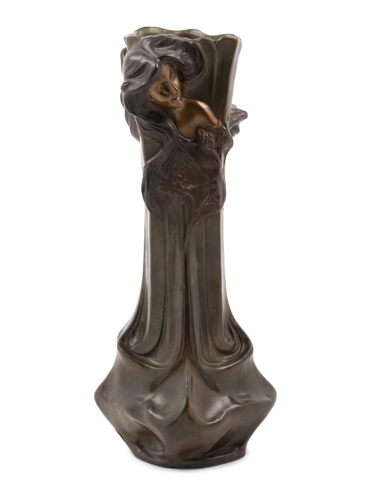 An Art Nouveau Bronze Vase