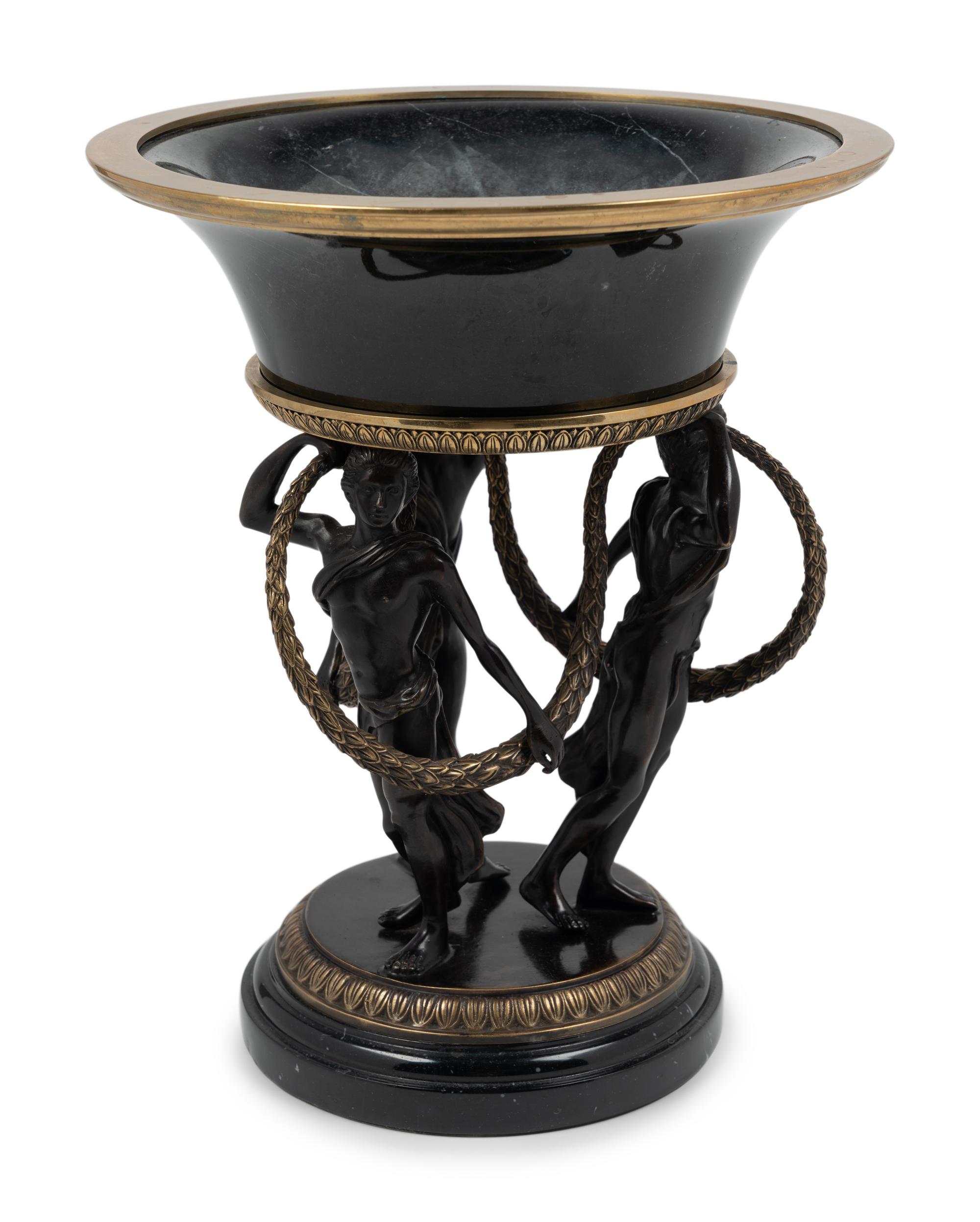 A Continental Bronze Figural Jardinière