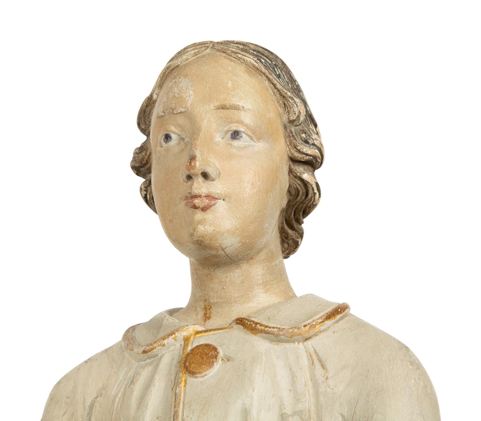 A Pair of Continental Folk Art Painted Figures — 19TH CENTURY