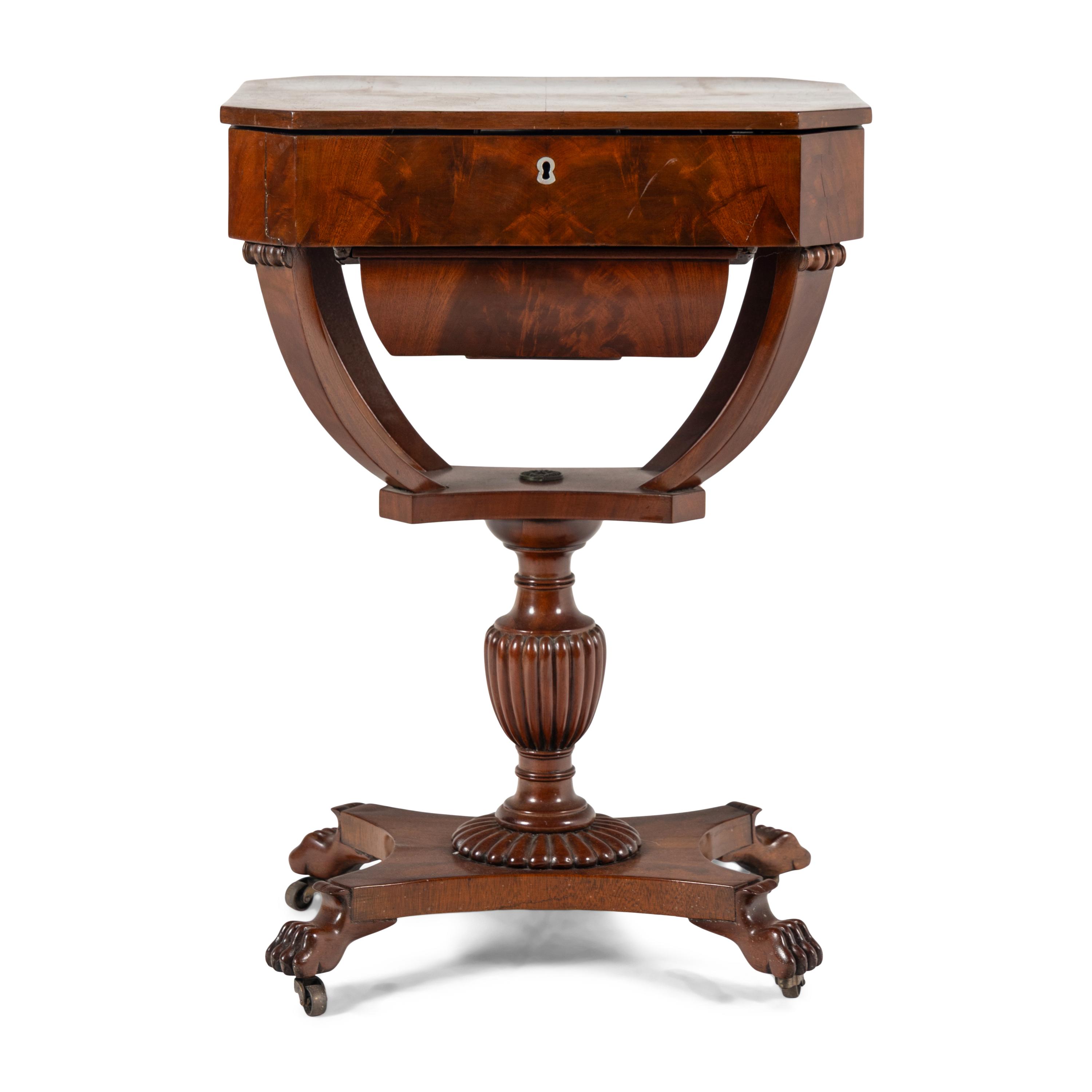 A Northern European Mahogany Sewing Table