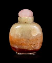 Three Chinese Hardstone Snuff Bottles