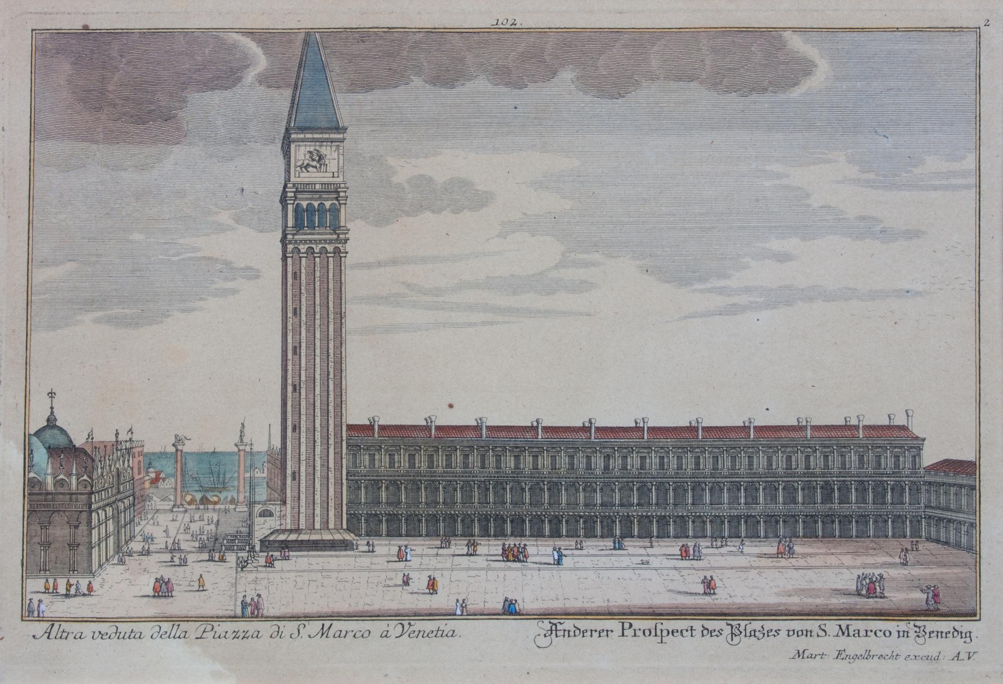 A Set of Four Hand-colored Engravings Each: 7 3/4 x 11 3/4 inches. — AFTER MARTIN ENGELBRECHT, (German, 1684-1756)