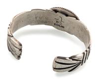 Navajo Sterling Silver and Jet Cuff Bracelet