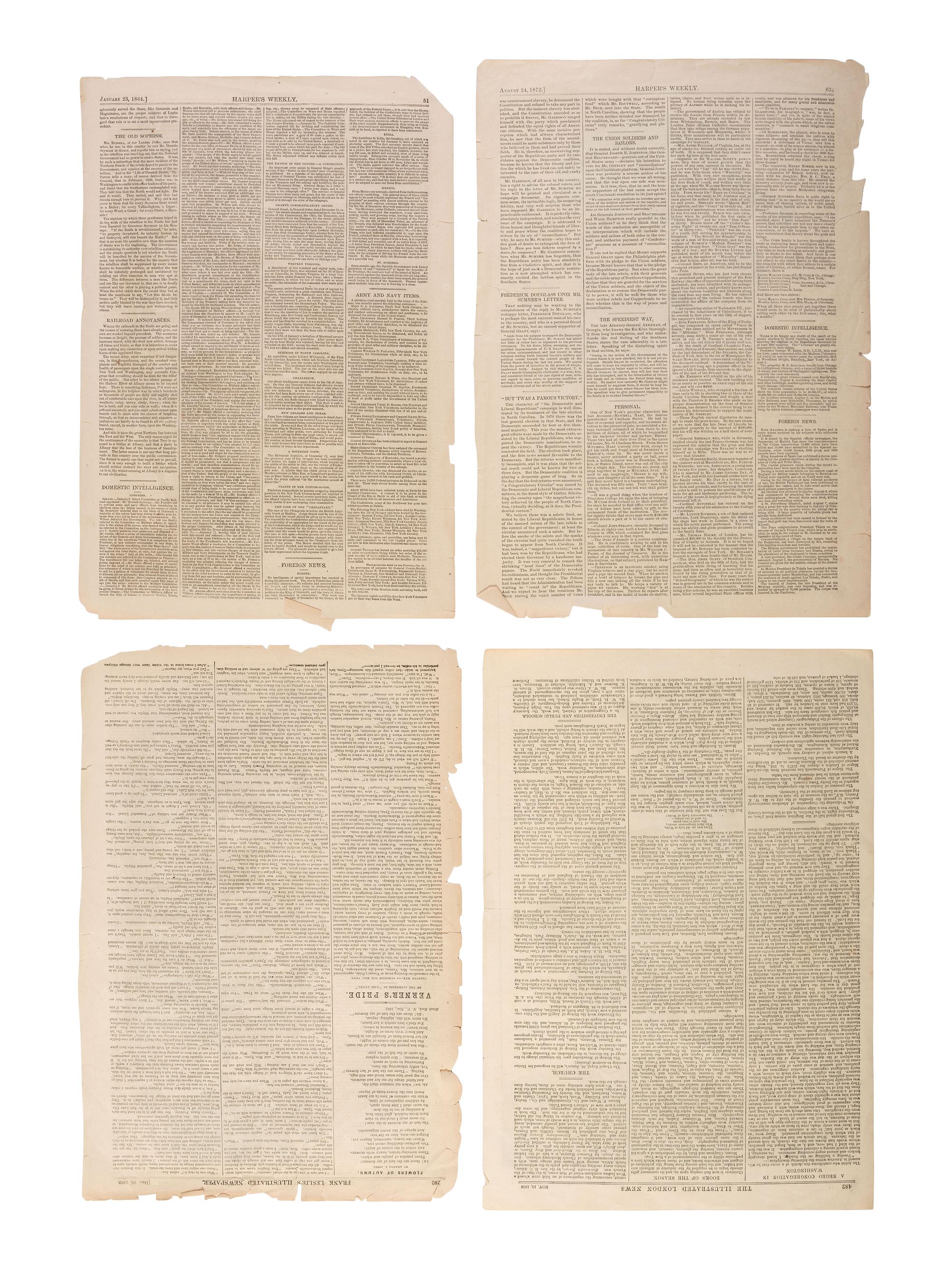[CIVIL WAR]. A group of engravings presenting scenes and subjects mostly related to enslavement and the Civil War.