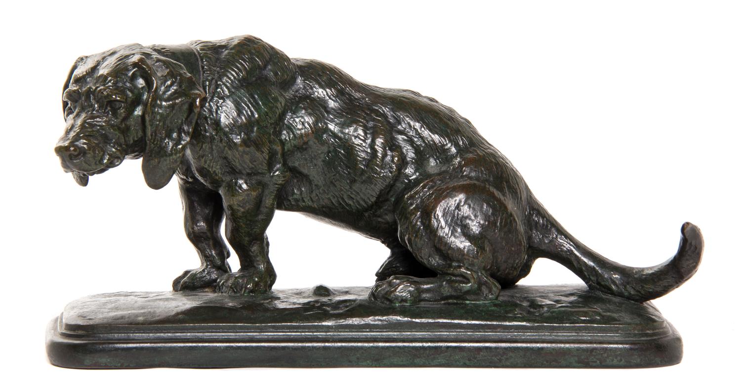 A French Bronze Animalier Figure, Antoine-Louis Barye (1796-1879), Width 11 3/4 inches.