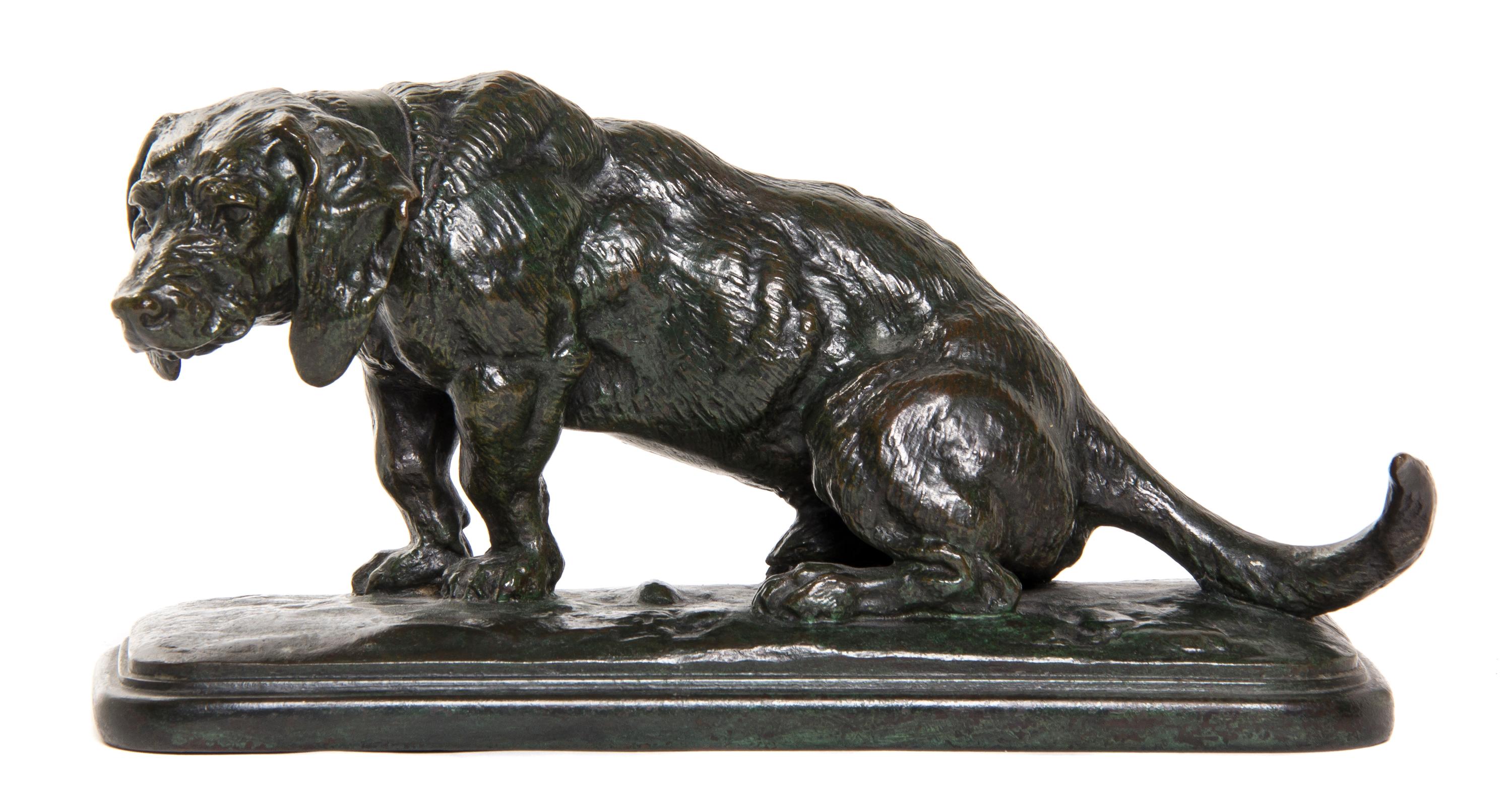 A French Bronze Animalier Figure, Antoine-Louis Barye (1796-1879), Width 11 3/4 inches.