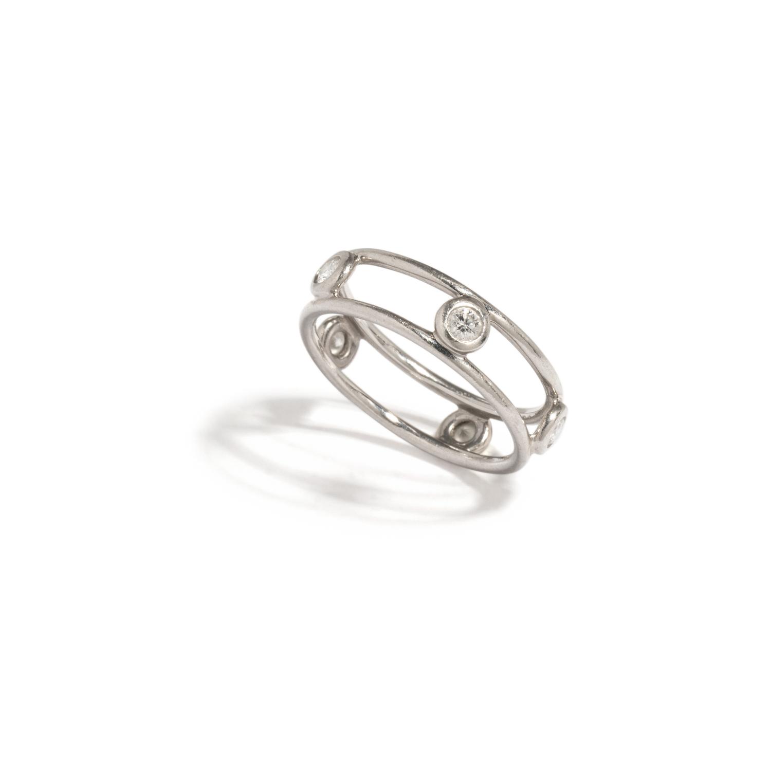 TIFFANY & CO., ELSA PERETTI, PLATINUM 'DIAMONDS BY THE YARD' RING