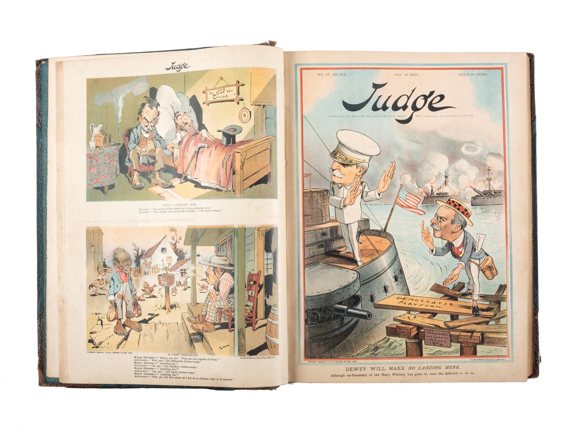 [POLITICS IN AMERICA]. Judge . 29 issues (incomplete run). New York: Judge Company, 1891-1899.