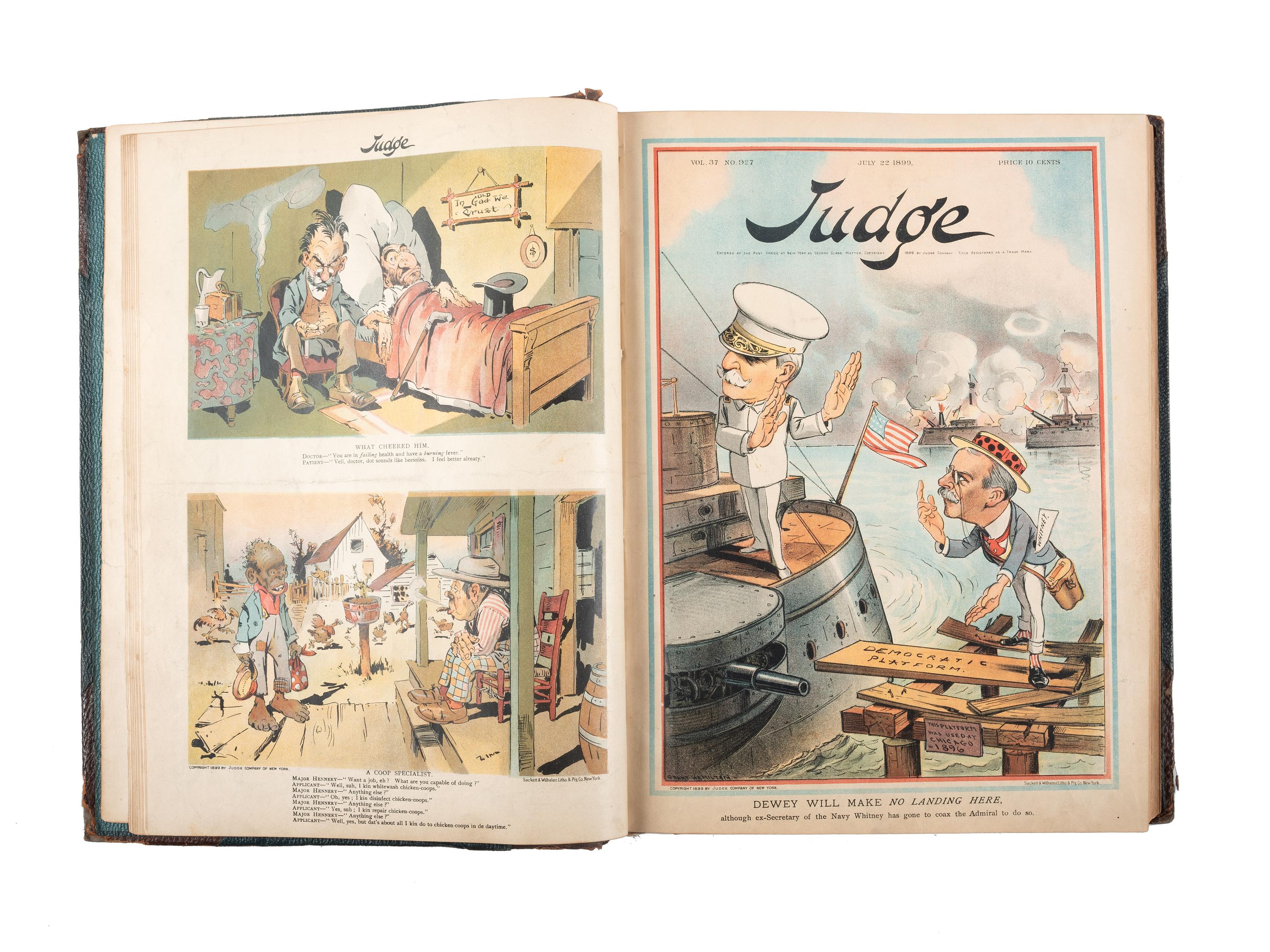 [POLITICS IN AMERICA]. Judge . 29 issues (incomplete run). New York: Judge Company, 1891-1899.