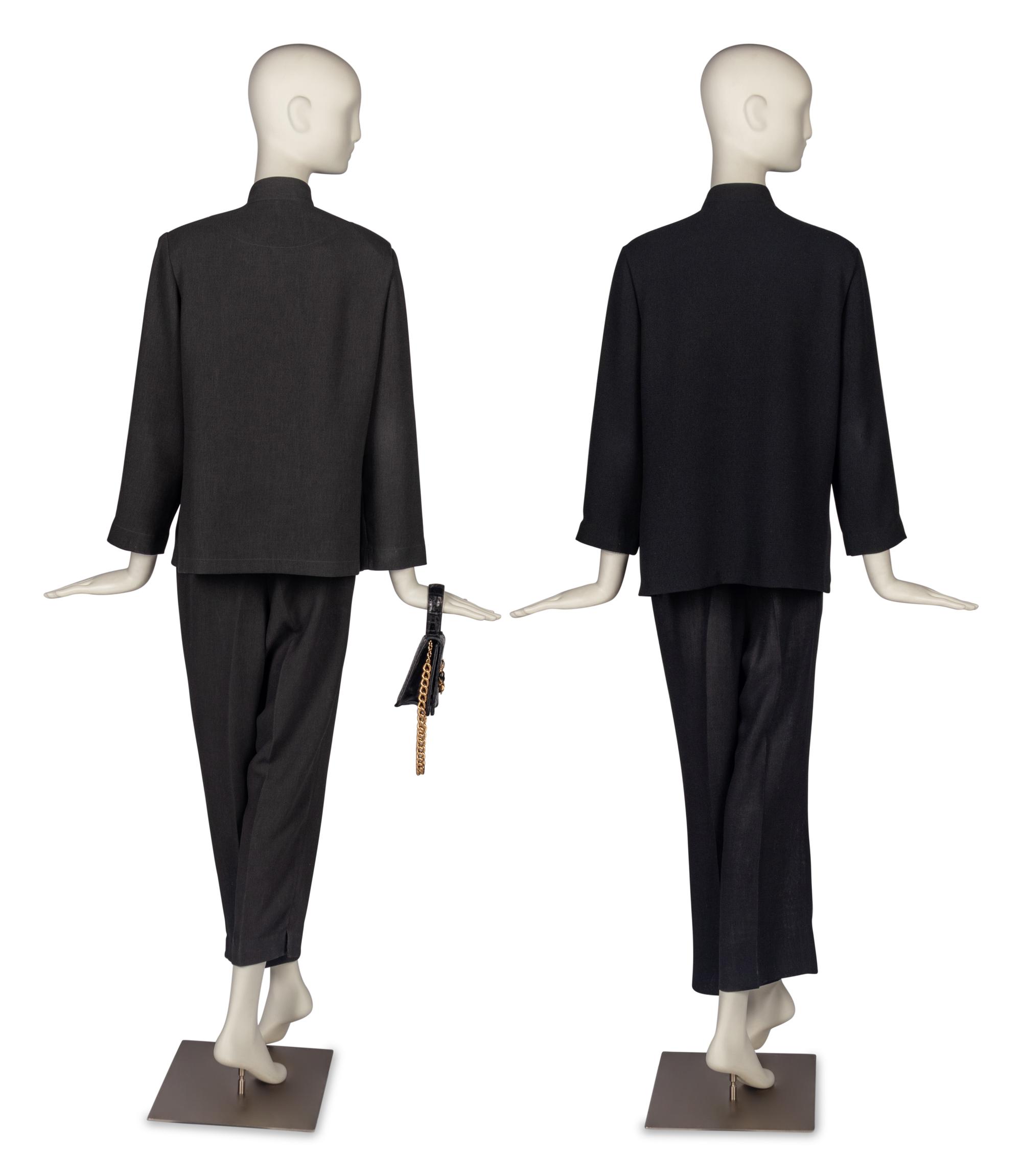 Two Emmelle Suits Accompanied by a Collection of Costume Jewelry and Caiman Handbag